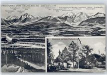 83714 W8160 Miesbach - Panoramablick vom Taubenberg, Blockhaus auf dem Taubenberg