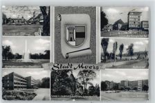 47441 W4130 Moers - Neumarkt Rathaus Königl.Hof Hallenbad Stadtpark Kreishaus Schloß Denkmal Kurfürstin Louise Henriette