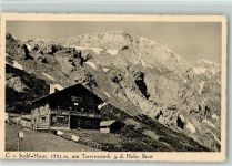 Carl von Stahl Haus - Torrenerjoch gegen das Hohe Brett Hüttenstempel