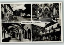 97877 W6980 Bronnbach , Tauber - Kirche Innenaufnahme Kreuzgang 4-Bildaufnahme