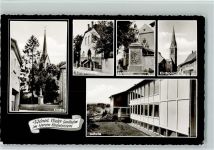55291 W6501 Nieder-Saulheim - Kirche Sängerhalle Ehrenmal Kirchpartie Schule Mehrfachaufnahme