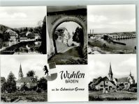 79639 W7889 Wyhlen - Himmelspforte Evangel. Kirche Kraftwerk Kath. Kirche Rückseite mit Abschürfungen bzw Kleberesten