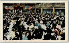 New York City 1910 - Churchills Broadway and Forty-Ninth Street AK