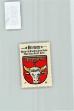 Kriewen Krzywin - Vignette Wappen Kaffee Hag 1920-1940 Stier Rechen