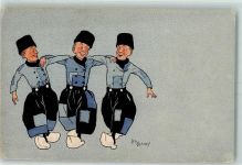 sign. Leo Cheney Holzschuhe Tracht Lithographie Verlag Dondorf Nr. 220 AK Künstler 1914 Gebrauchsspuren