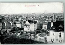 08451 O9630 Crimmitschau - Gartenanlage Pavillion Industrieschornsteine