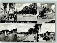 19395 O2864 Plau - Burgplatz Rathaus Marktplatz Strandstraße Seglerheim