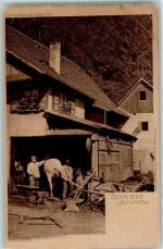 im Schwarzwald Verlag Elchlepp AK Schmied 1900 Gebrauchsspuren