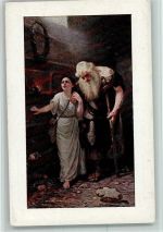 Rückseite Gedicht u. Blindenheimlotterie 1908 AK Blinde