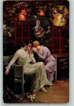 Das letzte Lied - Lampions - Abschied, Poesie AK Borrmeister, R.