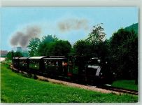 79400 W7842 Kandern 1904 - Historischer Nebenbahnzug der Eurovapor mit Dampflok und alten Personenwagen auf der Strecke Basel Kandern