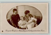 NPG - Familie mit den beiden Prinzen , sehr gute Erhaltung AK Adel Braunschweig