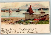 Bournemouth 1905 Künstlerkarte Poole Harbour sign. Frank Richards Ort lt. Stempel