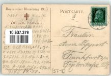 Bayr. Blumentag 1913 sign Carl Marr AK Blumentag Gebrauchsspuren