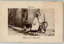 Dschibuti 1911 Foto AK Tracht Wasserpfeife