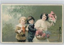 Die schönsten Rosen für Dich - Im Körbchen aus Vergissmeinnicht ... Serie 959 Litho 1917 AK Vergissmeinnicht Prägedruck