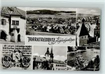 95615 W8590 Marktredwitz - Ortsansicht Erker am alten Rathaus Blick vom Kirchturm Altes Rathaus Schwimmbad Sprungturm Relief Mehrfachaufnahme