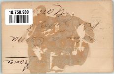 Gibraltar Gebrauchsspuren Segelschiff Briefmarke bildseitig