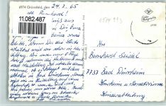 97947 W6974 Grünsfeld - Gesamtansicht Landw. Berufsschule Rathaus Schulhaus 4-Bildaufnahme