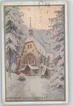 sign Moser - Kirche, Weihnachten - Fürsorgeverein für Taubstummblinde in Wien Blinde Künstlerkarte