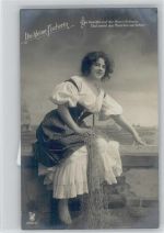 Serie 2309-4 - Die kleine Fischerin - 1909 Foto AK Angeln