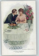 Kaffee trinken - Liebespaar - "In stolzen Besitz" Ralph, L. Künstlerkarte