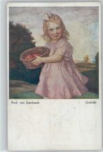 Liselotte mit Äpfel im korb Zumbusch, L. von Künstlerkarte