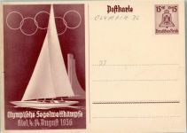 W2300 Kiel , Ostsee 1936 Ganzsache - Segelwettkämpfe Olympiade
