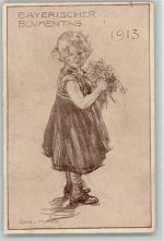 Bayrischer Blumentag 1913 Ereignis sign Marr - Ganzsache Blumentag