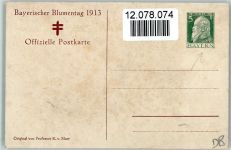 Bayrischer Blumentag 1913 Ereignis sign Marr - Ganzsache Blumentag