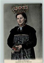 Volkstracht aus Kl. Walsertal , Frau mit Bibel und Rosenkranz Trachten Österreich 1912