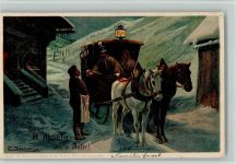 Serie 47 - Neujahr - Postkutsche , litho Döcker, E.