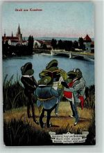 Vermenschlichte Frösche singen in Kostanz 1919 AK Frosch