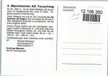 AK 4. Tauschtag in Mannheim 1990 , Reinhard Besserer AK - Geschichte