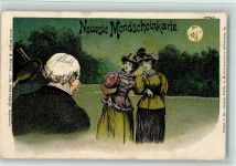 Neueste Mondscheinkarte Nr. 740 AK Mann hat eine Glatze Bürger Bruno 1898 Lithographie / Mondschein