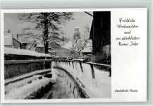 W6420 Lauterbach (Hessen) Teilansicht Winteraufnahme Städteglückwunsch