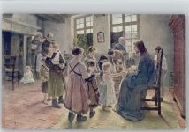 sign Uhde - Lasset die Kindlein - Verlag seemann Nr. 214 AK E. A. Seemann Künstlerkarte