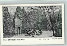 Chocolat Klaus Werbung Nr. 28 - Völkerkunde - congo-Belge Kolonien - Village de Bwanga Kolonien