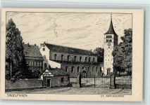 71063 W7032 Sindelfingen 1935 Künstlerkarte Federzeichnung - St. Martinskirche, sign Mankert - gute Erhaltung AK