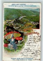 O6825 Schwarzburg Werbung Brilliant Kaffee - Kaffee Import Gesellschaft - Zwerg mit Pilze AK Kaffee 1900
