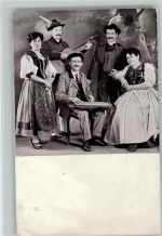 Trachtengruppe ca 1920 AK Zither