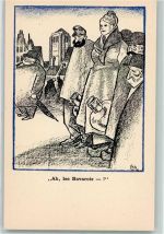 Satire Ah, les Bavarois sign. Karl Arnold aus der Liller Kriegszeitung Militär Humor WK I