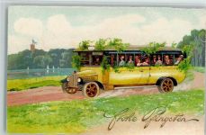 Pfingsten - HWB Serie 3726 - gute Erhaltung AK Omnibus