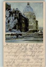 W1000 Berlin Mitte sign. Amtsberg Schloß und Dom AK Künstler 1925 Gebrauchsspuren