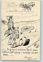 Handgemalt sign. A. Trommler Militär Humor WK I