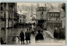 94190 Villeneuve-Saint-Georges 1910 - Crue de la Seine Etablissement des Passerelles Avenue de l'Hotel-de-Ville