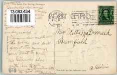 Relief Druck - Auto mit Blüten Glückwunsch Auto 1908 Prägedruck