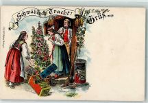 Seelig Korn Kaffee Schwäbische Tracht AK Kaffeewerbung 1900 Lithographie