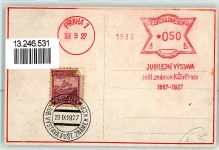 Prag Praha Jubilejni Vystava Postovnich Znamek v Praze - Postkutsche Post Motiv Tschechien 1927 Sonderstempel