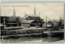 59220 Denain 1915 - Vue des Forges et Acieries Eisenbahn Frachtschiff
